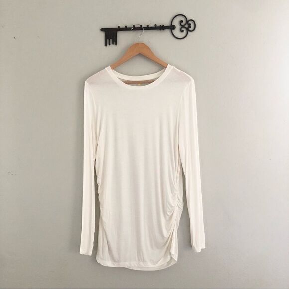 Zella long sleeved white maternity tee shirt in size XL - Picture 1 of 7